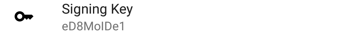 Signing Key Configuration